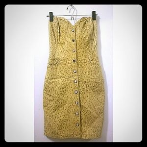 Yellow leather Michael Hoban dress
